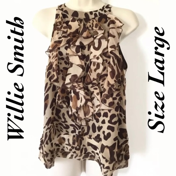 Willi Smith Tops - Willi Smith Leopard Print Halter Tank Top Large